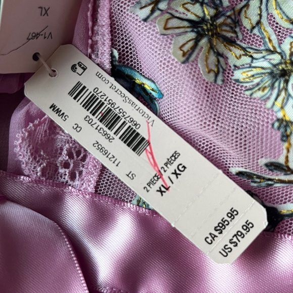 Victoria’s Secret XL Pink Floral Lace Babydoll Nightgown, New with tags - Picture 6 of 6